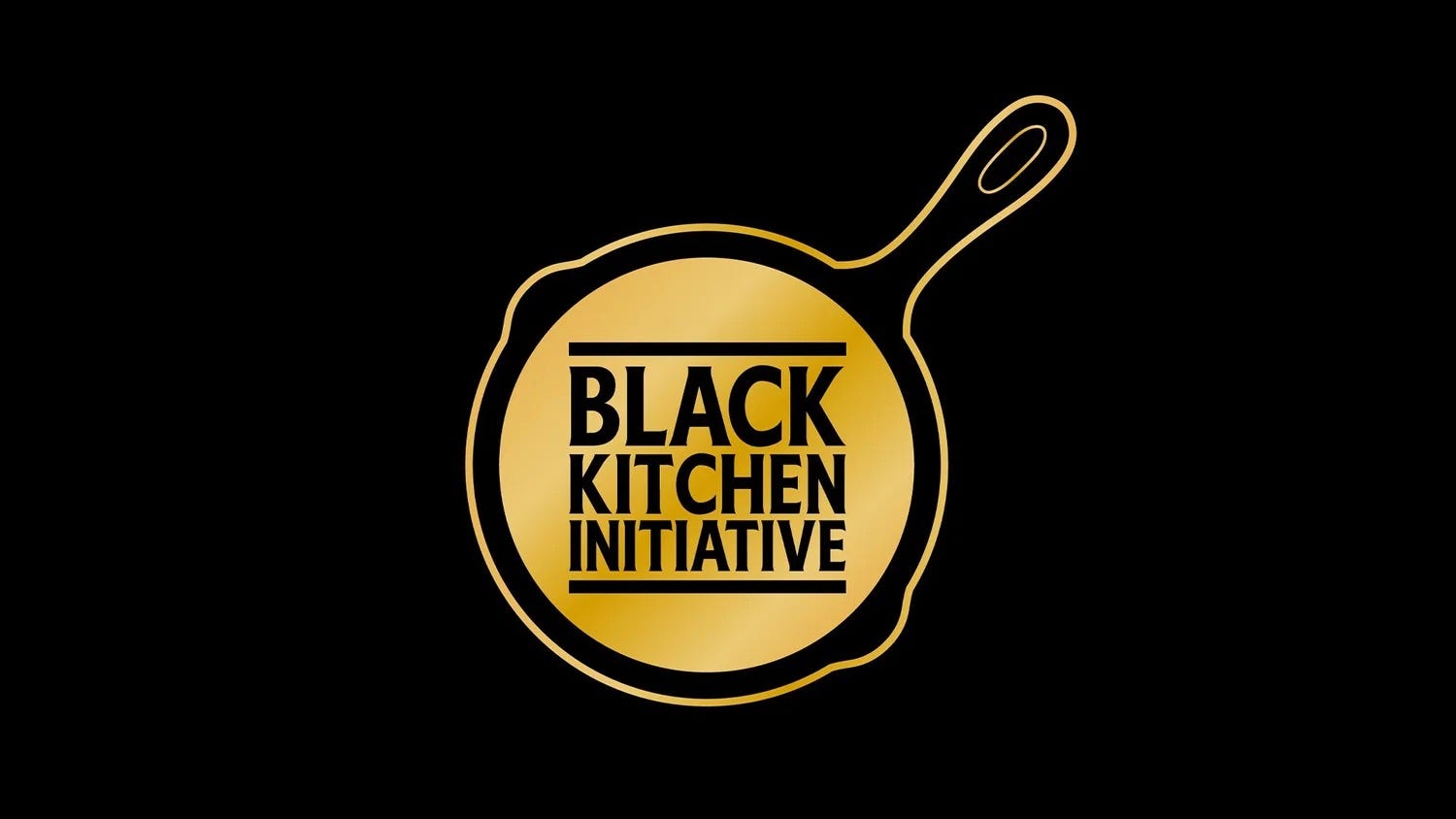 2022 Black Kitchen Initiative award logo — a gold cast iron skillet
